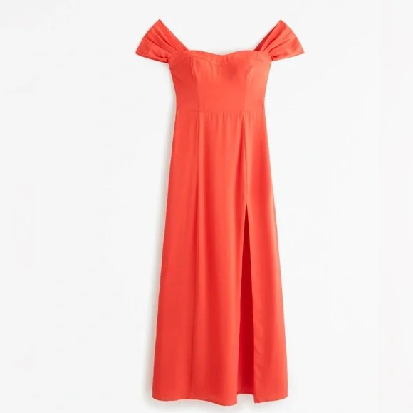 A&F Camille Off The Shoulder Maxi Dress, Medium Petite - Picture 5 of 7